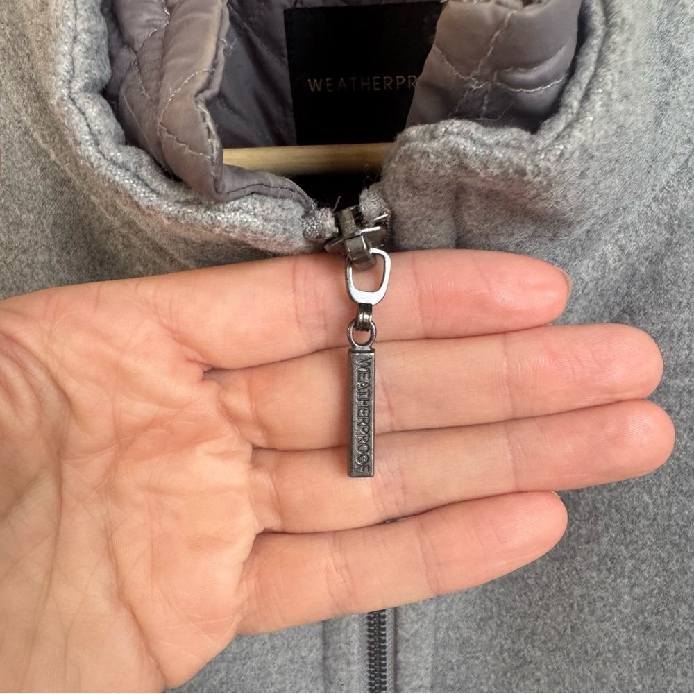 Weatherproof Structured Long Grey Topper Jacket Size Small - Picture 7 of 11